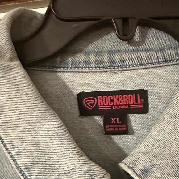 Rock & Republic Light Blue Fringe Jean Jacket - Picture 3 of 8